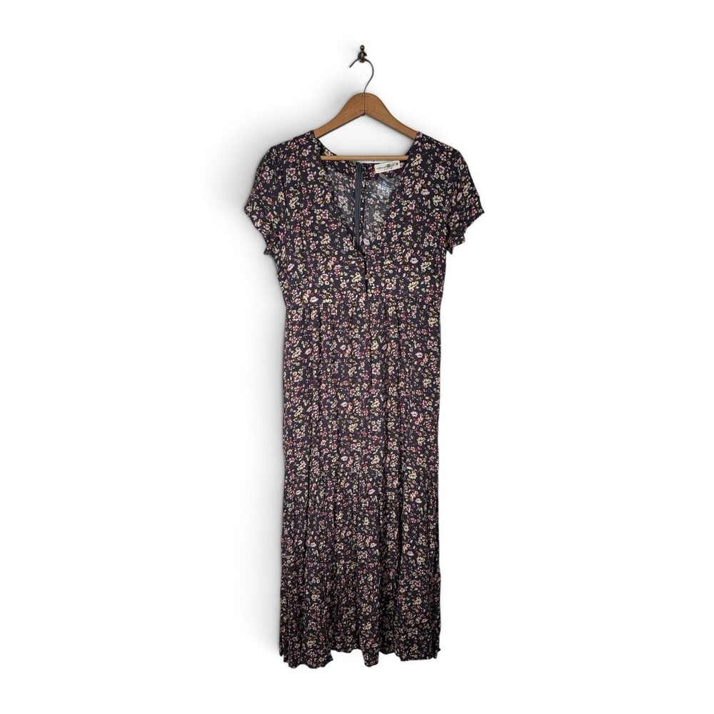 Natural Life New Evangeline Tiered Maxi Dress Purple Floral Boho Cottagecore M - Picture 2 of 6